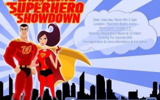 Superhero showdown promo card