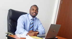 Glenn Muffih of SAU in Cameroon office