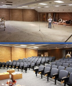 Wharton Lecture Hall construction phases
