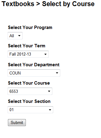 Select Textbook by Course